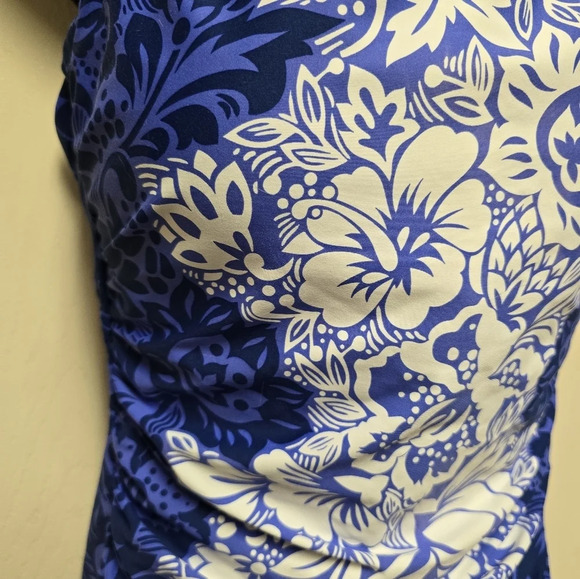 Ralph Lauren Blue Floral Underwire Tummy Control Bandeau Removeable One Piece 14 - Picture 6 of 16